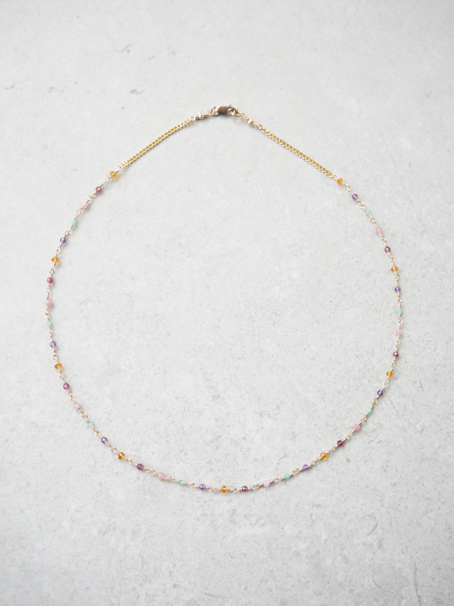 SUPERNOVA NECKLACE – GOLD – emerald / amethyst / citrine / garnet / pink tourmaline