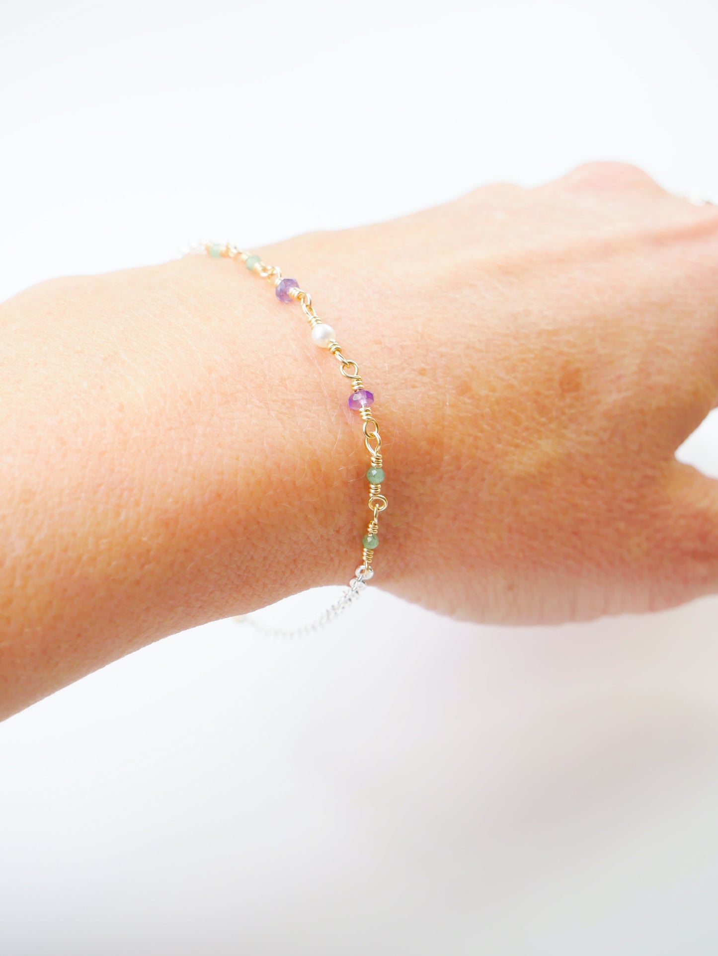 IN THIS PLACE BRACELET – pearl, amethyst & emerald