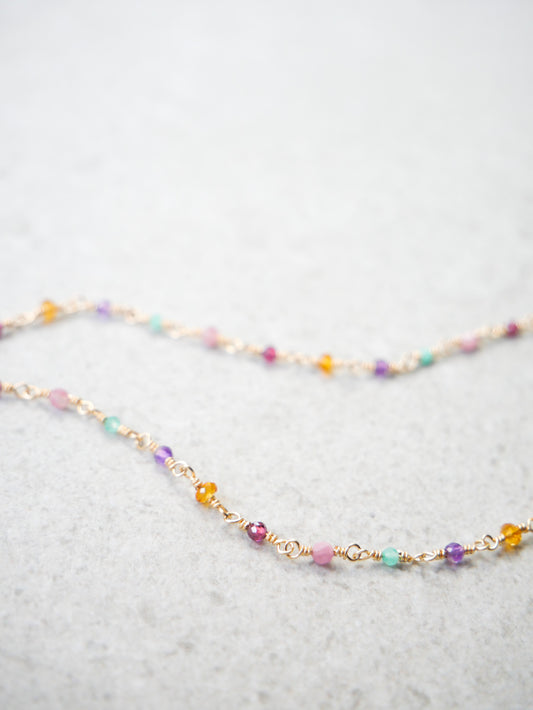 SUPERNOVA NECKLACE – GOLD – emerald / amethyst / citrine / garnet / pink tourmaline