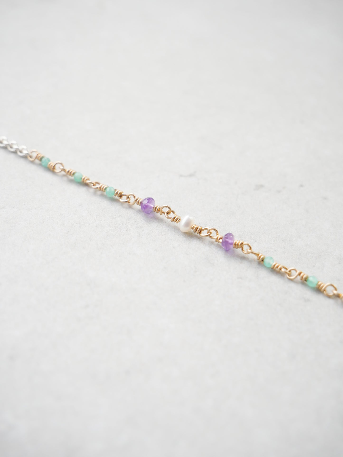 IN THIS PLACE BRACELET – pearl, amethyst & emerald