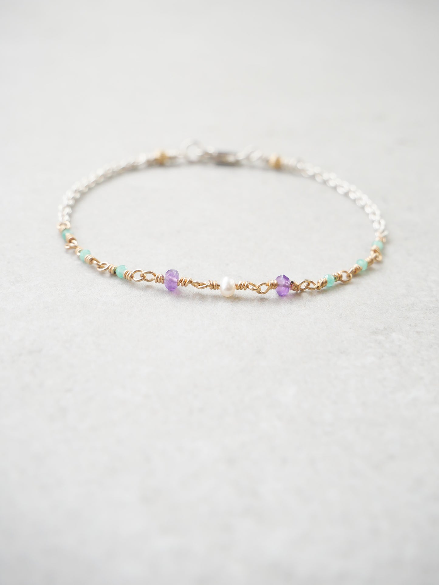 IN THIS PLACE BRACELET – pearl, amethyst & emerald