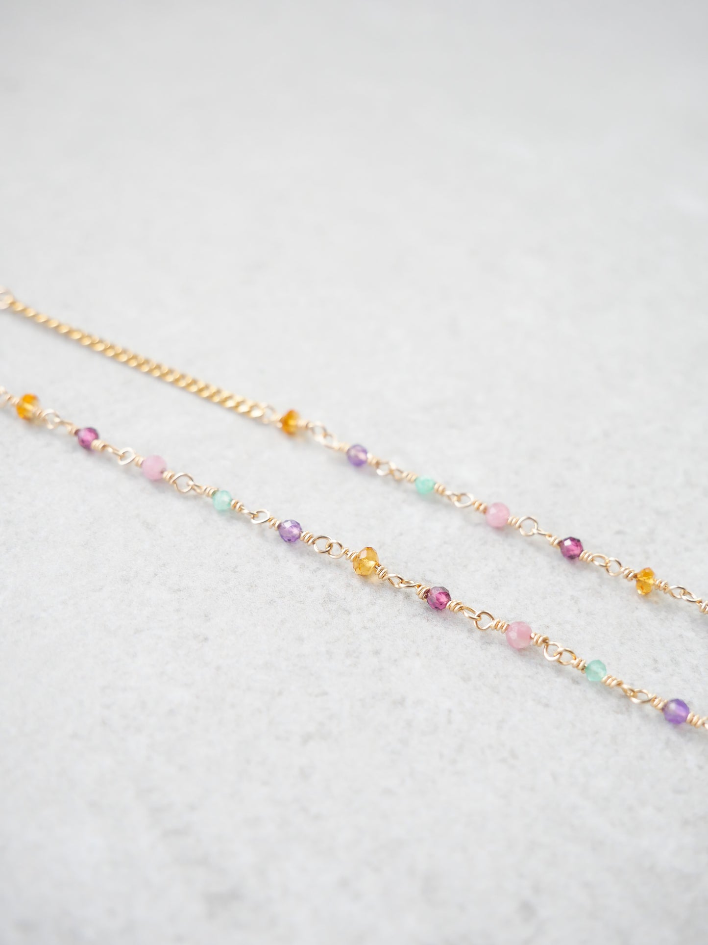 SUPERNOVA NECKLACE – GOLD – emerald / amethyst / citrine / garnet / pink tourmaline