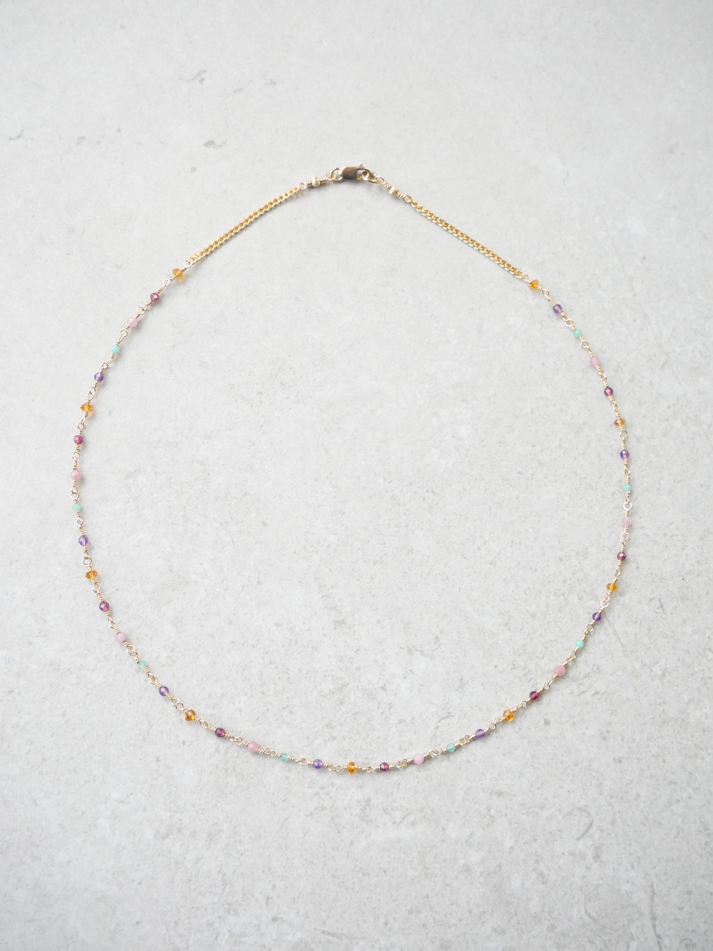 SUPERNOVA NECKLACE – GOLD – emerald / amethyst / citrine / garnet / pink tourmaline