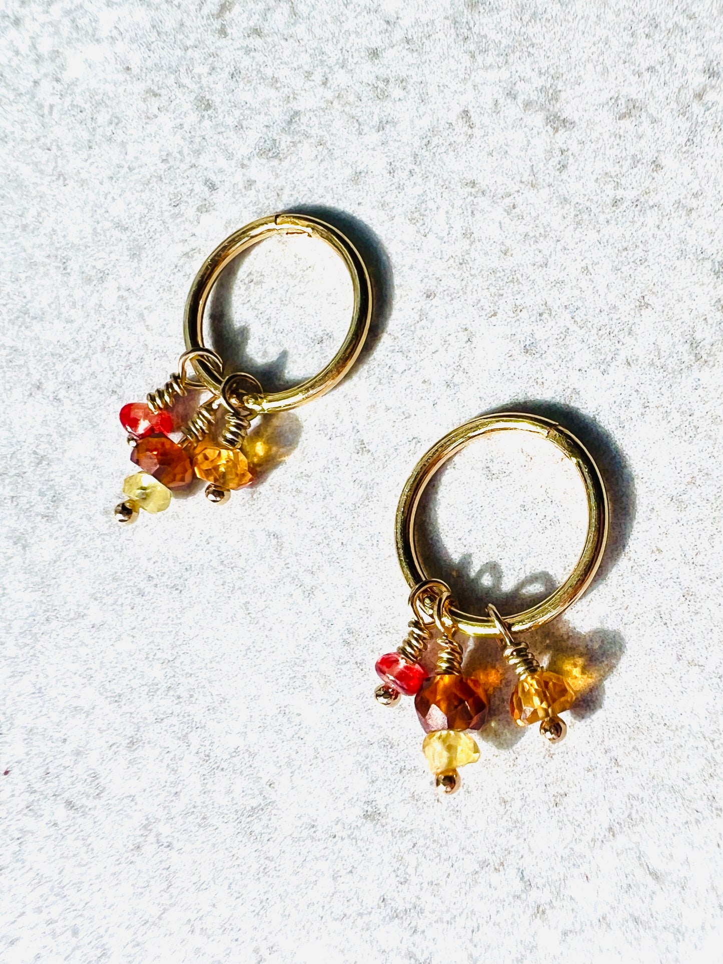 FIREFLY EARRINGS gold – sapphire, citrine