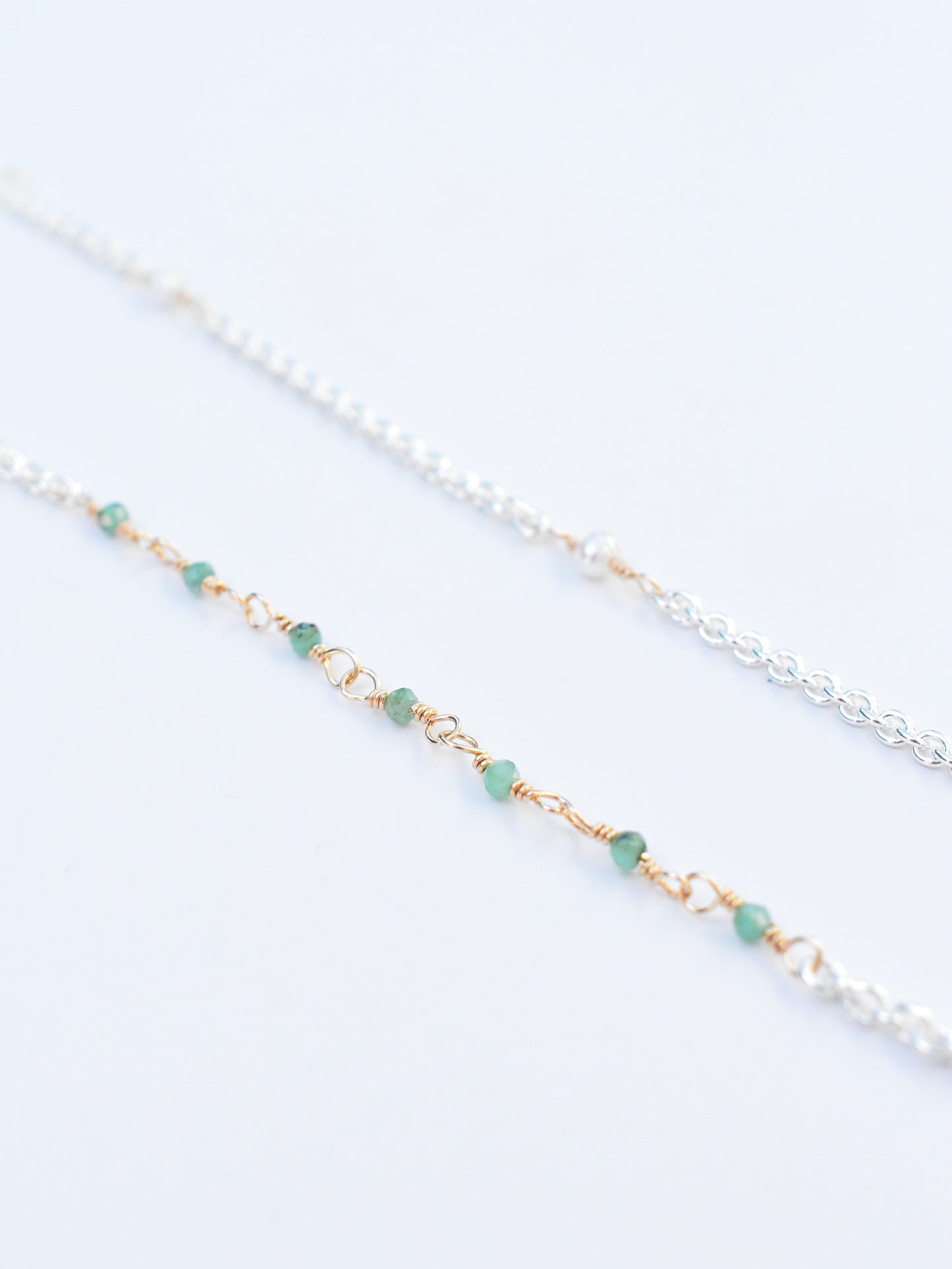 LUUM NECKLACE – emerald & pearl